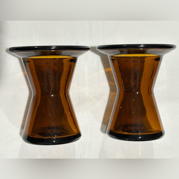 Dansk Designs, Dark Amber Glass Candle Holder or Vase, Jens Quistgaart Design - Picture 2 of 6